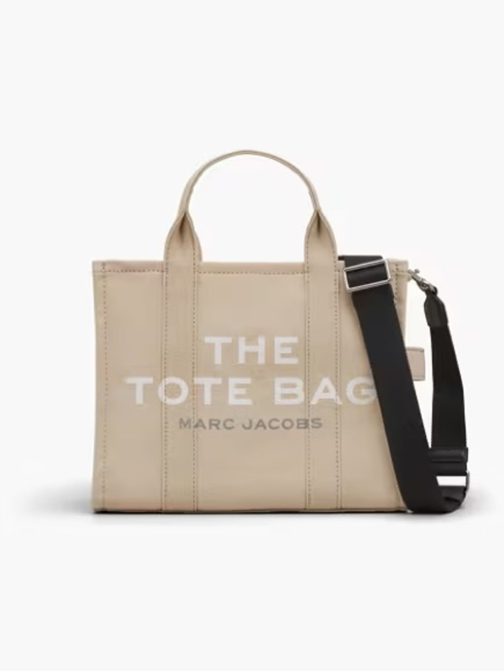 Marc Jacobs Beige The Tote Bag Purse with Removable Black Strap Medium